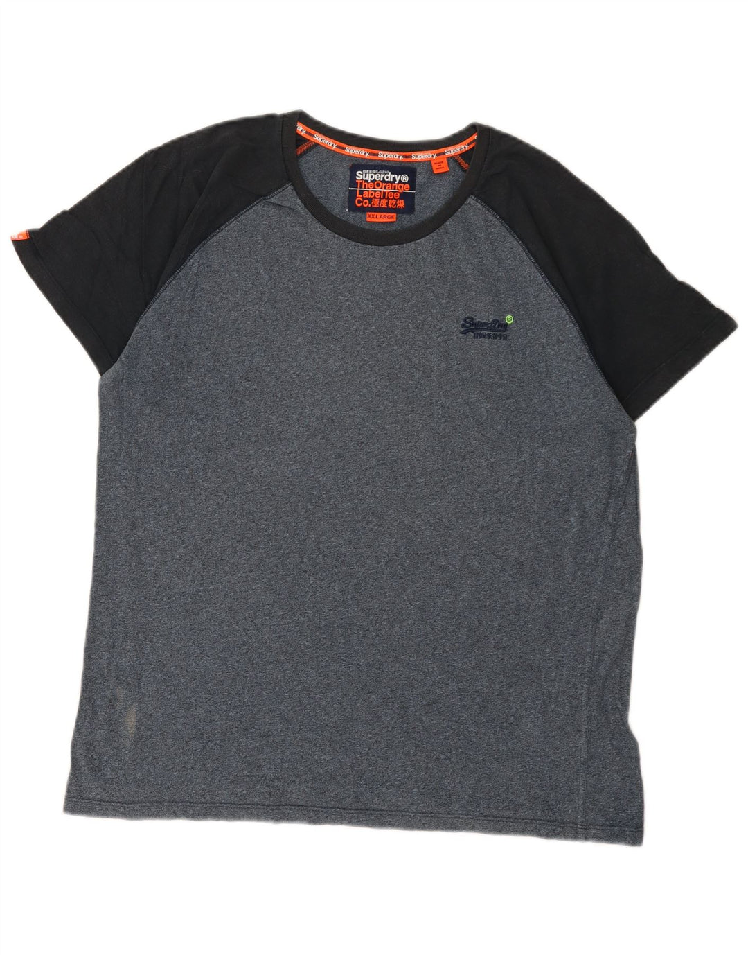 Superdry Herre T-shirt Top 2XL Blå Colourblock Bomuld