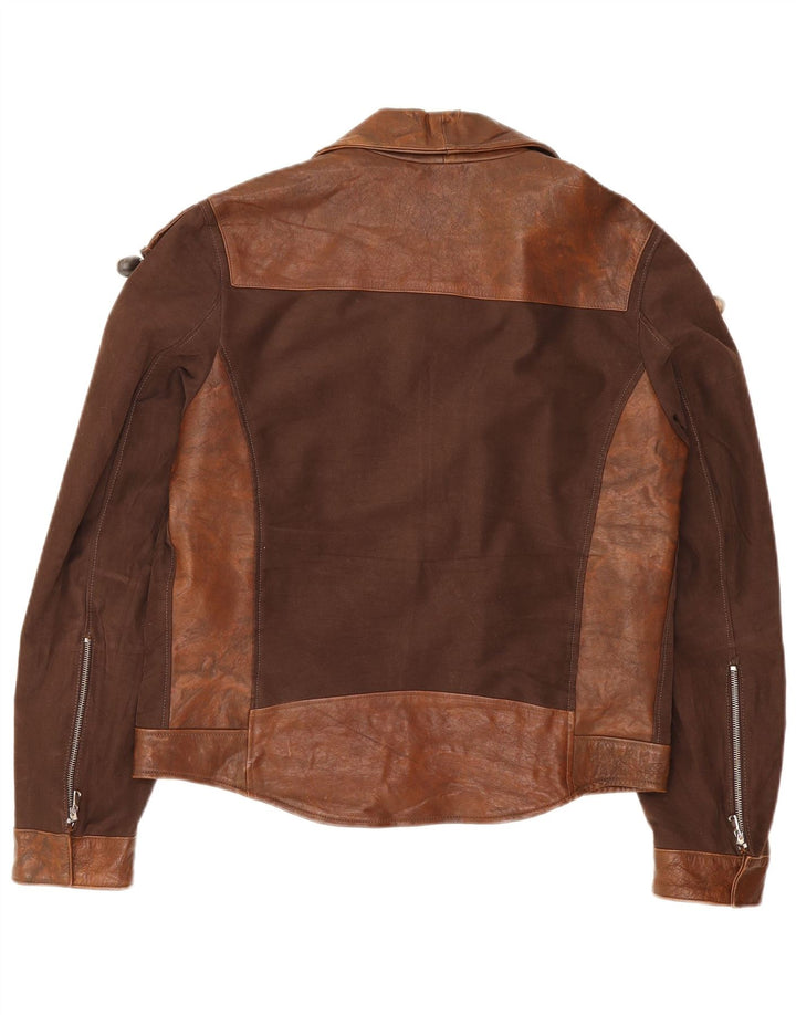 Vintage dame læderjakke UK 20 2XL Brun
