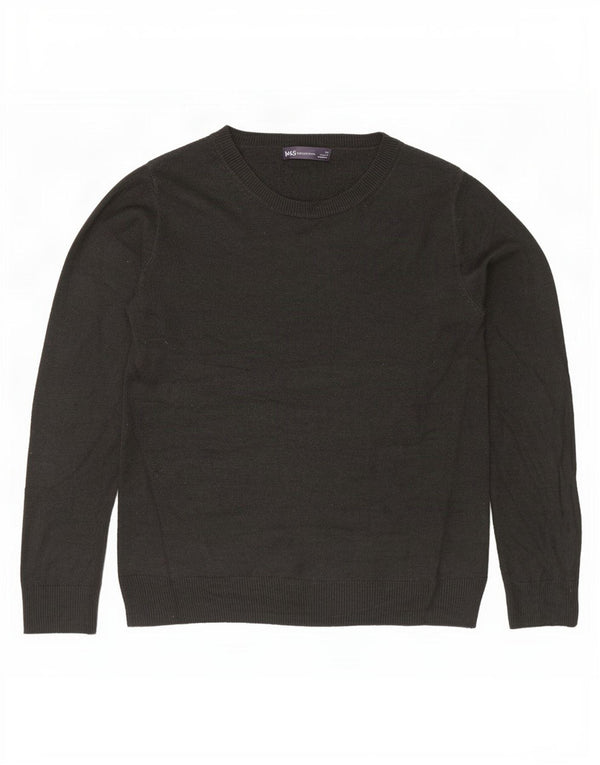 Marks & Spencer Dame Boat Neck Jumper Sweater UK 10 Small Grå Akryl