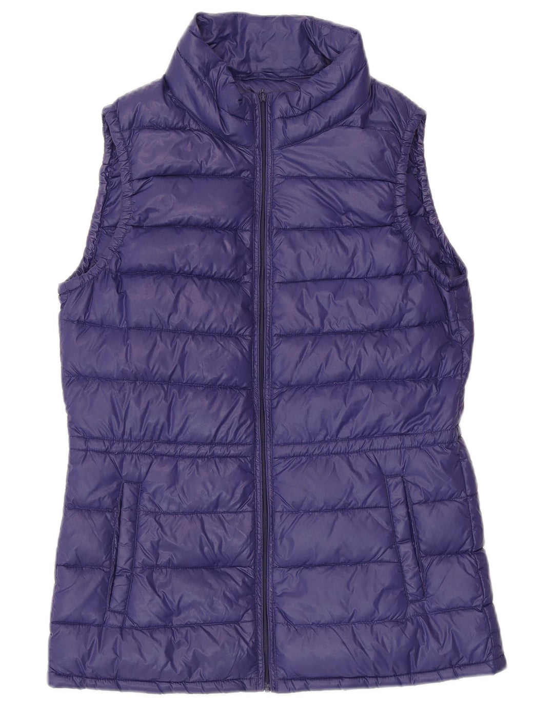 BENETTON Dame Polstret Gilet UK 10 Lille lilla polyamid