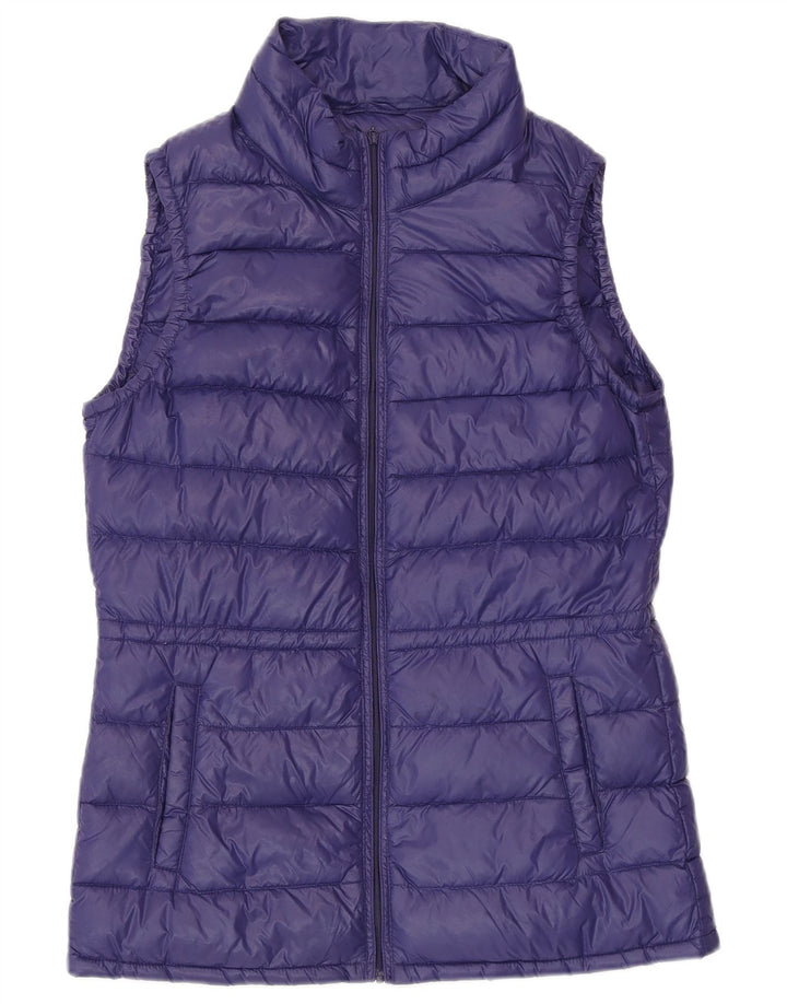 BENETTON Dame Polstret Gilet UK 10 Lille lilla polyamid