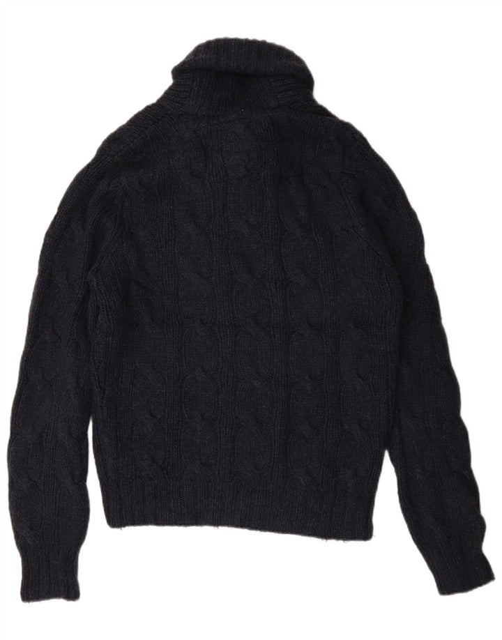 Abercrombie & Fitch Herre Shawl Neck Jumper Sweater Medium Navy Blue Uld