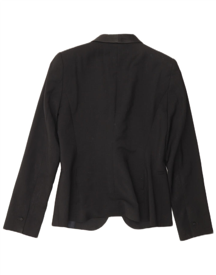 Zara Dame 1 Knap Blazer Jacket UK 10 Lille Sort
