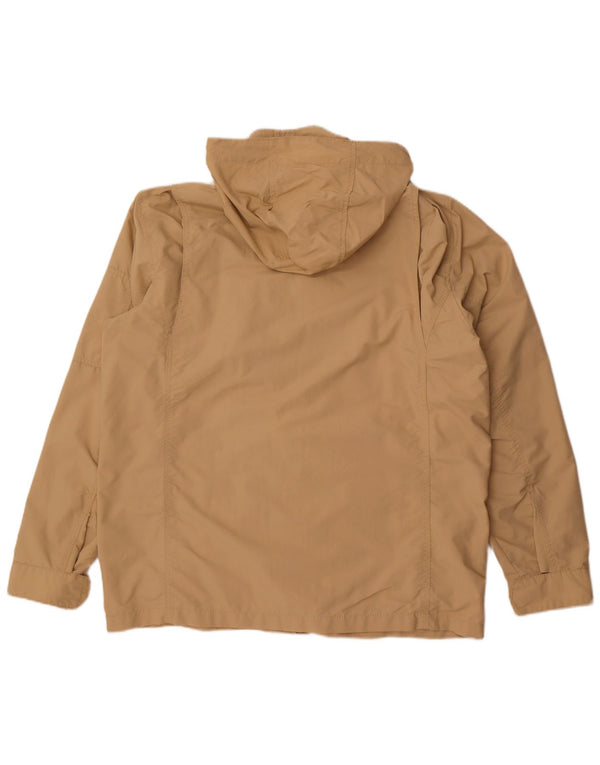 Lands End Herre Hooded Utility Jacket UK 40 Large Beige Nylon
