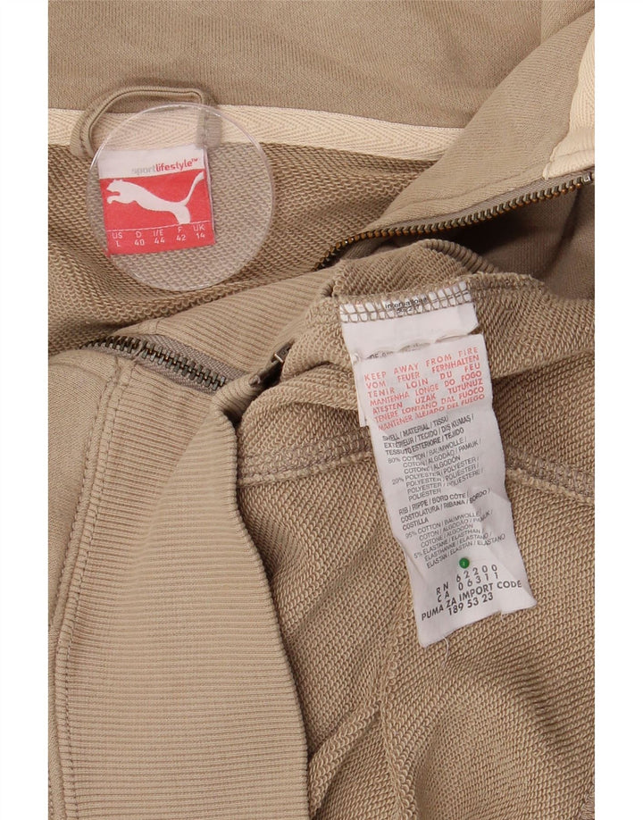 PUMA træningsdragt topjakke til kvinder UK 14 Medium Beige Bomuld