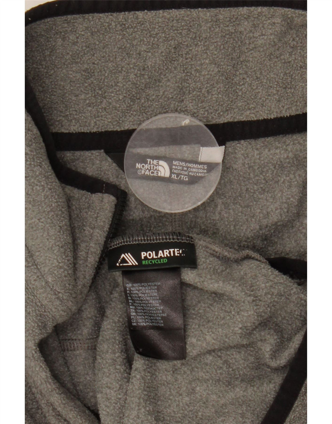 The North Face Fleece Jumper til mænd med lynlås XL Grå polyester