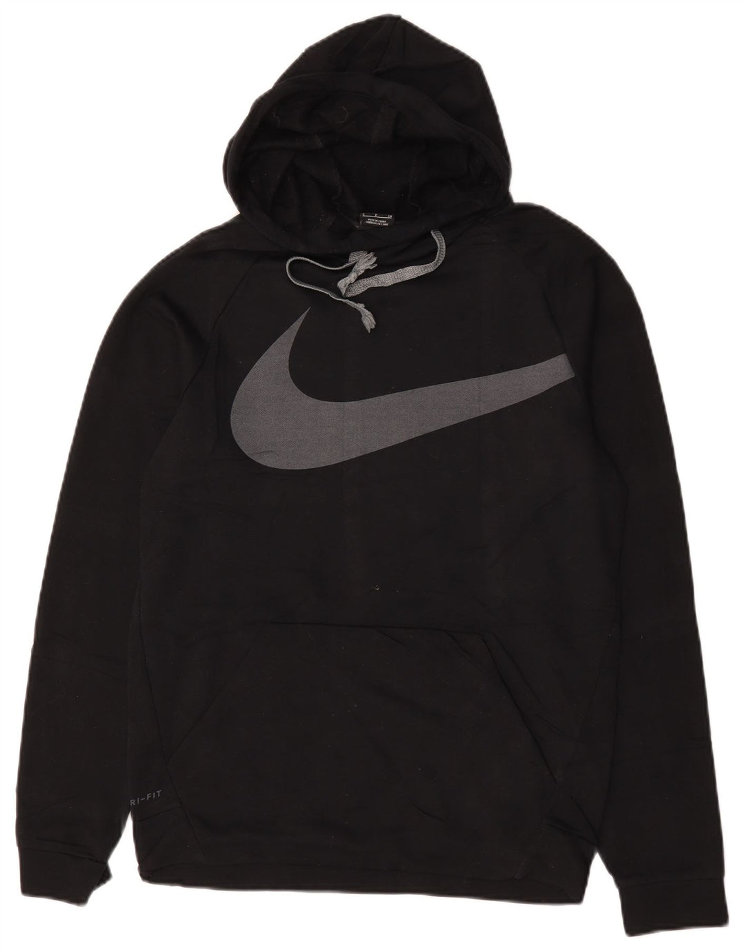 Nike Herre Dri Fit Graphic Hoodie Jumper Lille sort polyester
