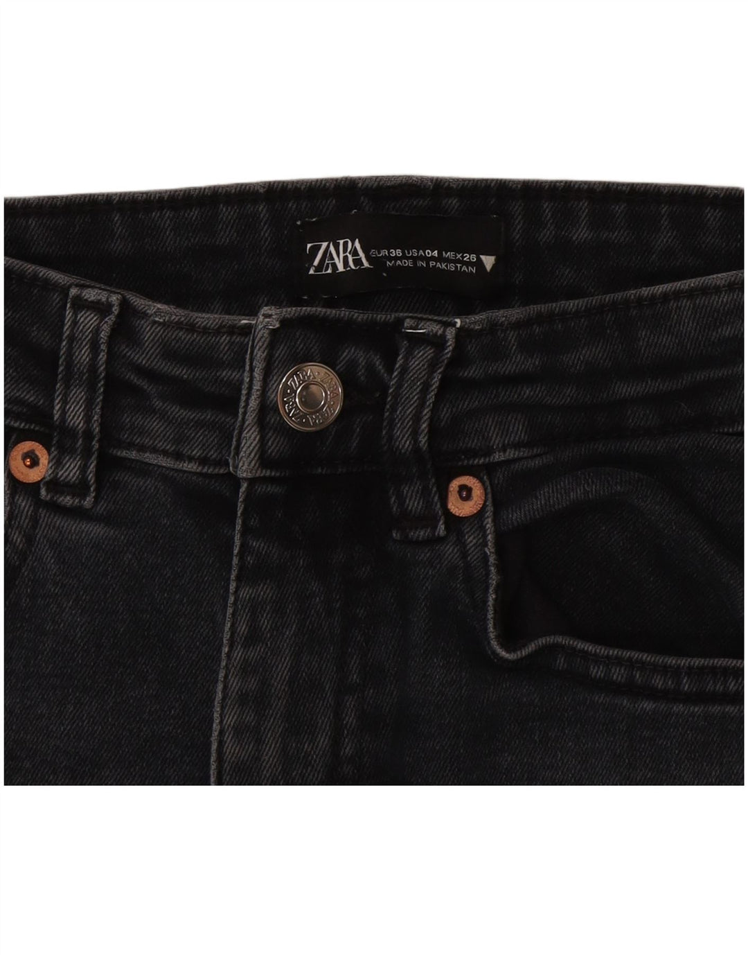Zara Dame Bootcut Jeans EU 36 XS W26 L25 Sort