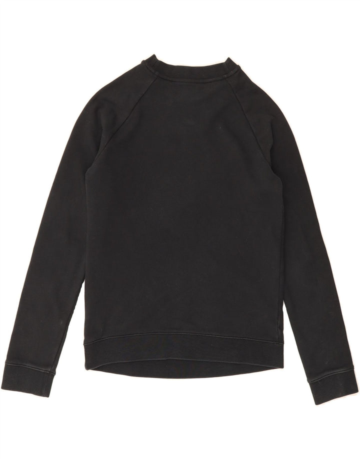 ADIDAS Womens Oversized Graphic Sweatshirt Jumper UK 10 Small Black Cotton Vintage Adidas and Second-Hand Adidas from Messina Hembry 