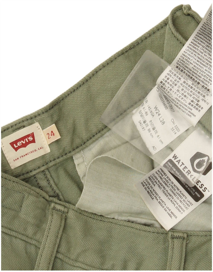 Levi's Lige Cargo-bukser til kvinder W24 L28 Grøn bomuld