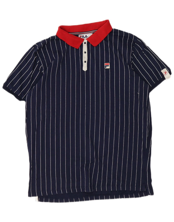 Fila Herre grafisk rugby poloshirt Stor marineblå stribet bomuld
