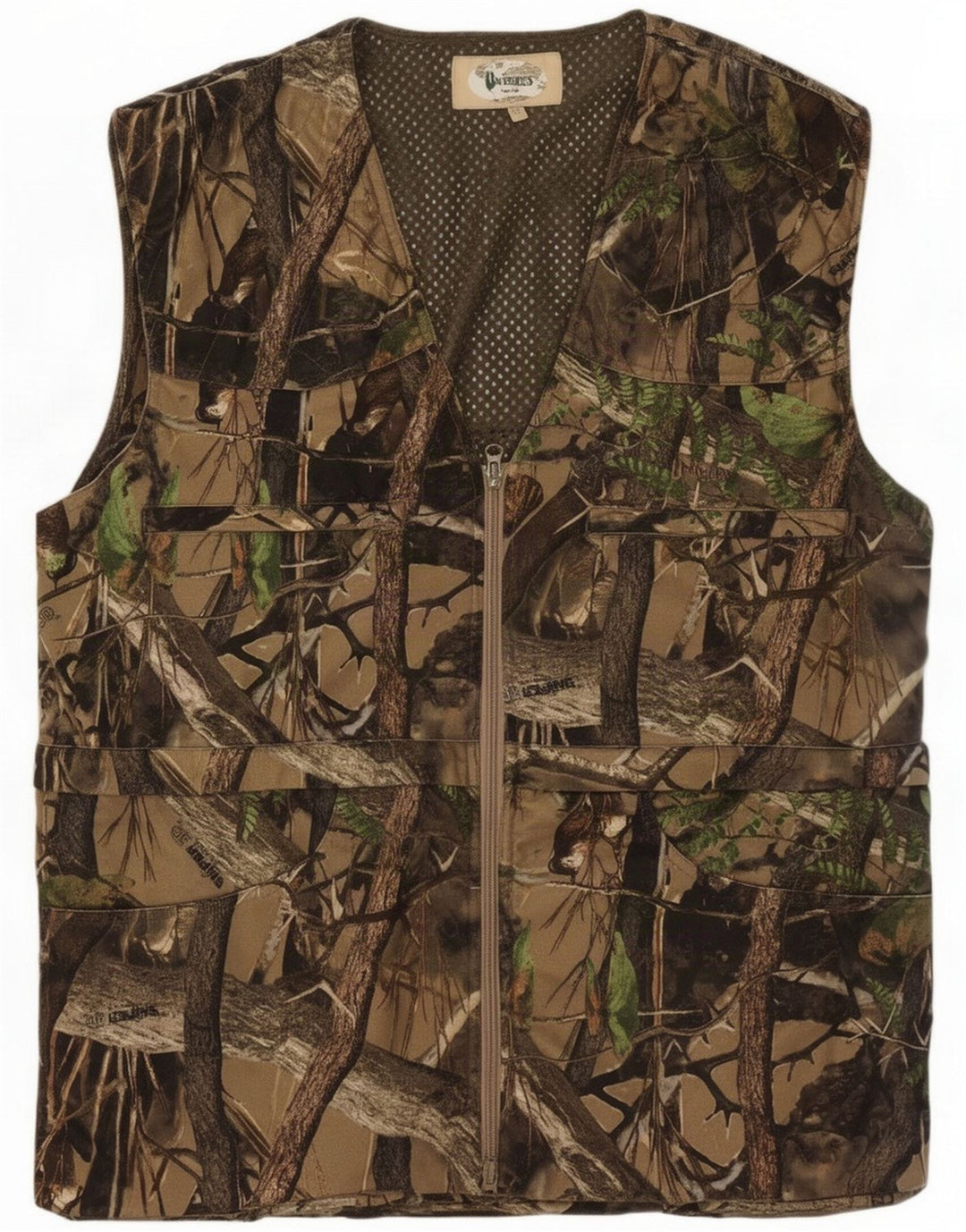 Univers Herre abstrakt mønster Utility Gilet IT 52 XL Khaki Polyester
