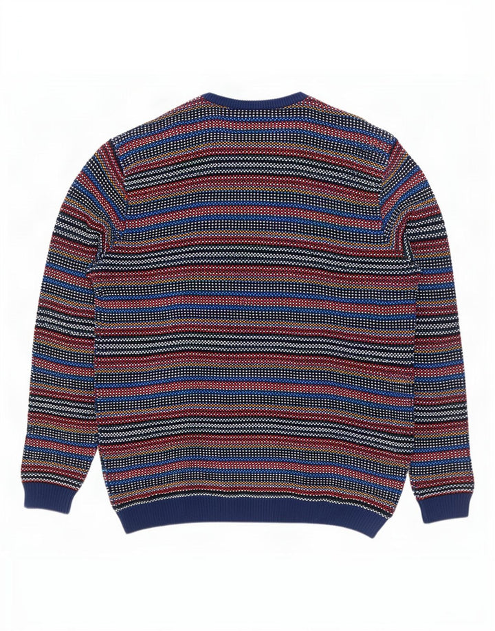 Lacoste Herre Crew Neck Jumper Sweater Størrelse 7 2XL Flerfarvet nålestribe