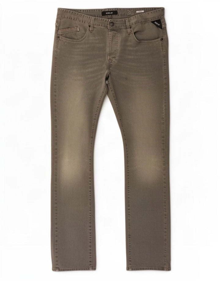 Replay Herre Waitom Slim Jeans W36 L36 Grå Bomuld