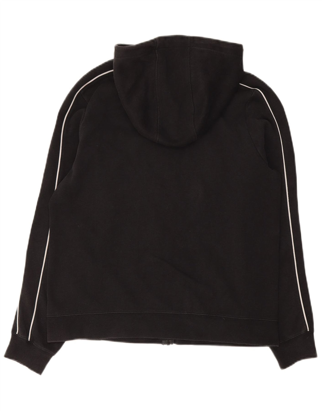 NIKE Womens Zip Hoodie Sweater UK 14 Medium Black Cotton