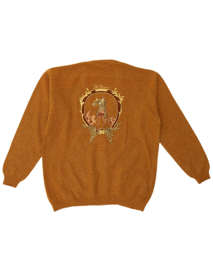 Les Copains Dame Grafisk Oversized Cardigan Sweater IT 44 Medium Beige