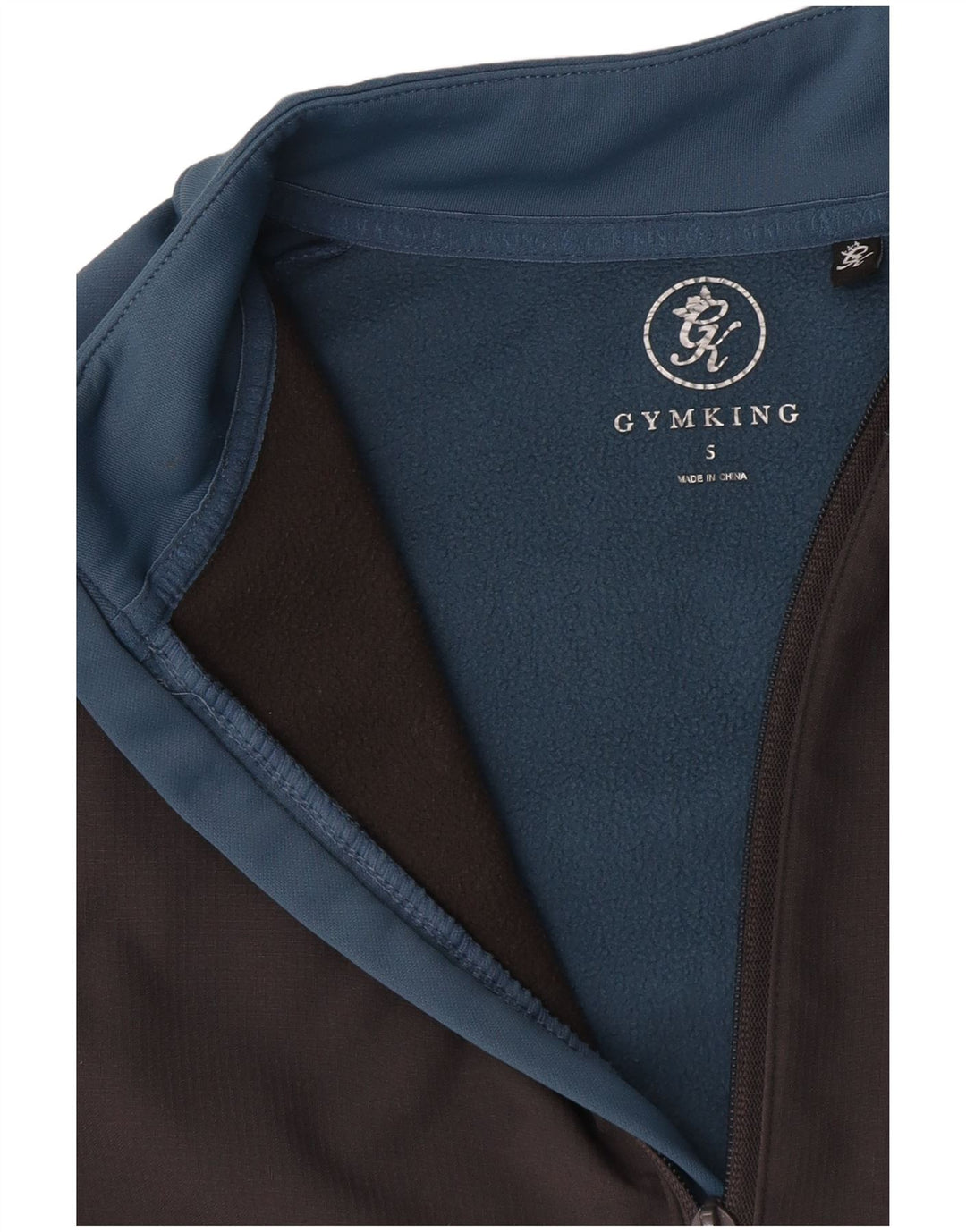 Gym King Herre Zip Neck Sweatshirt Jumper Small Blue Colourblock