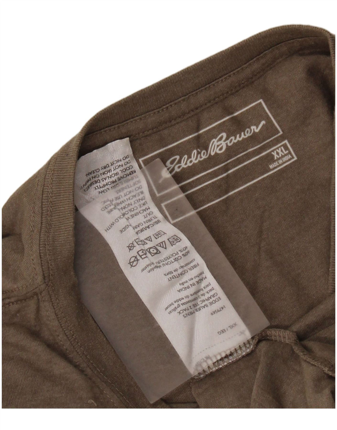 EDDIE BAUER Herre T-Shirt Top 2XL Grå Bomuld