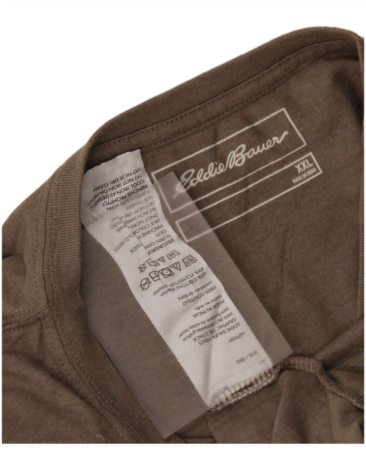 EDDIE BAUER Herre T-Shirt Top 2XL Grå Bomuld