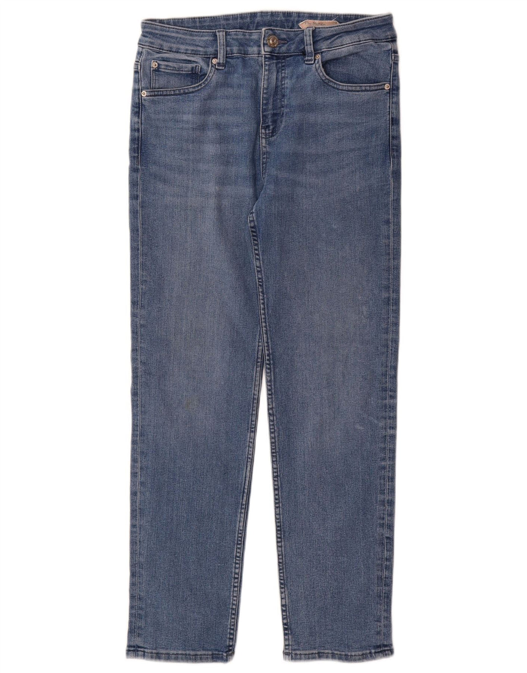 Marks & Spencer Dame Straight Jeans UK 12 Medium W30 L29 Blå Bomuld
