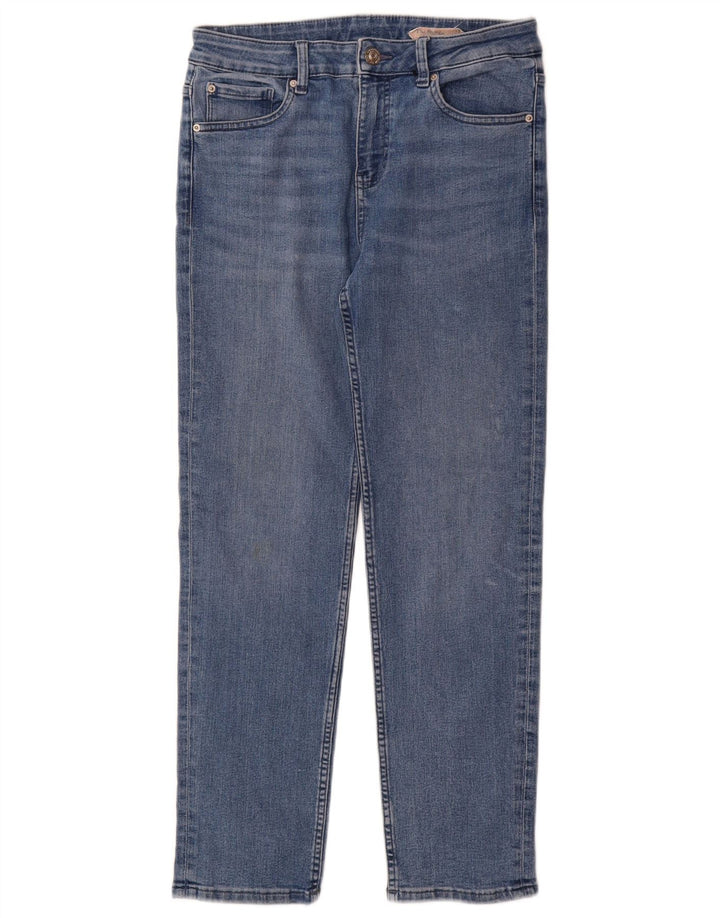 Marks & Spencer Dame Straight Jeans UK 12 Medium W30 L29 Blå Bomuld