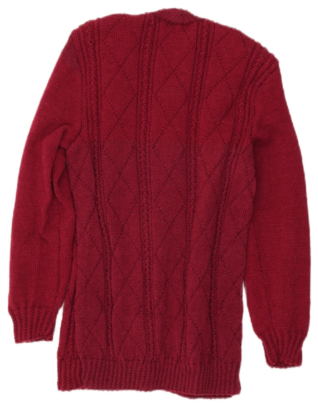 VINTAGE Dame Cardigan Sweater UK 8 Small Burgundy