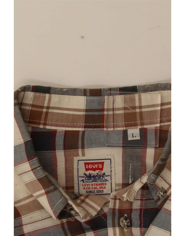 Levi's herre flannelskjorte stor beige ternet