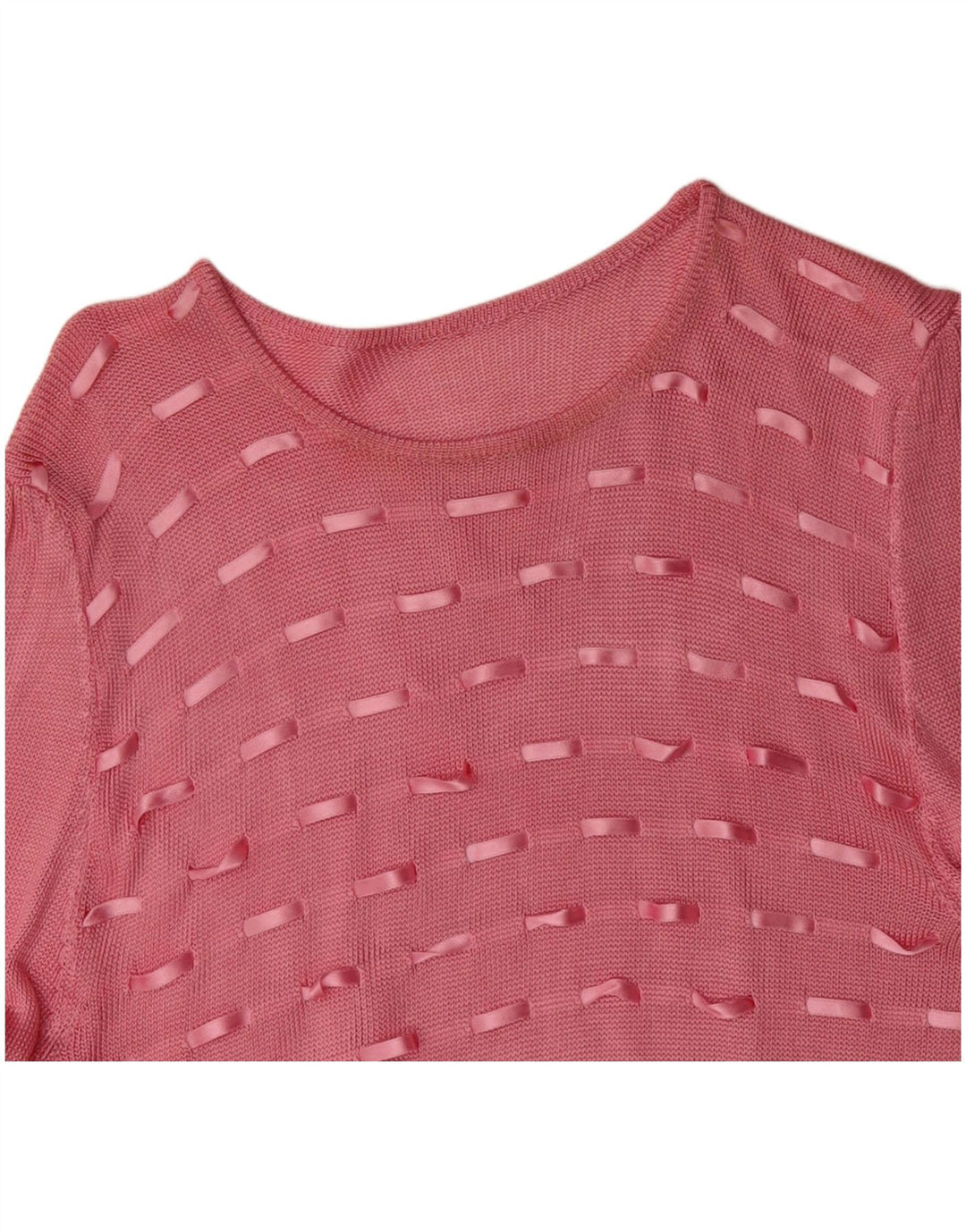 VINTAGE Dame Boat Neck Jumper Sweater UK 12 Medium Pink