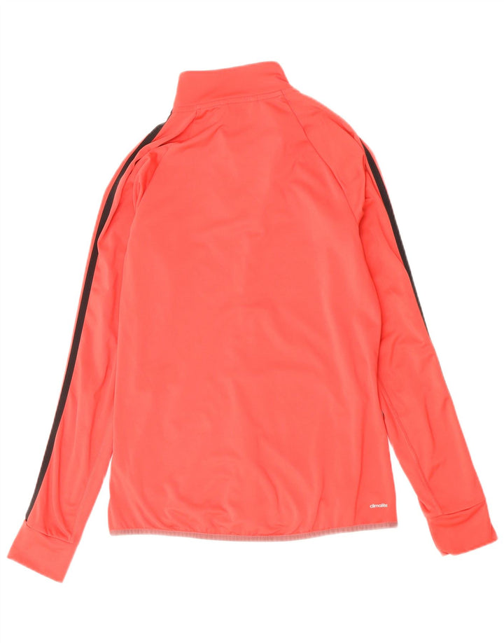 Adidas Dame Climalite Træningsdragt Topjakke UK 8/10 Lille Rød Polyester