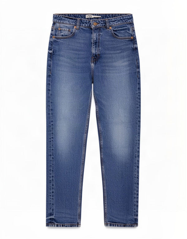 Zara Womens Crop Højtaljede tilspidsede jeans EU 38 Small W28 L26 Blå