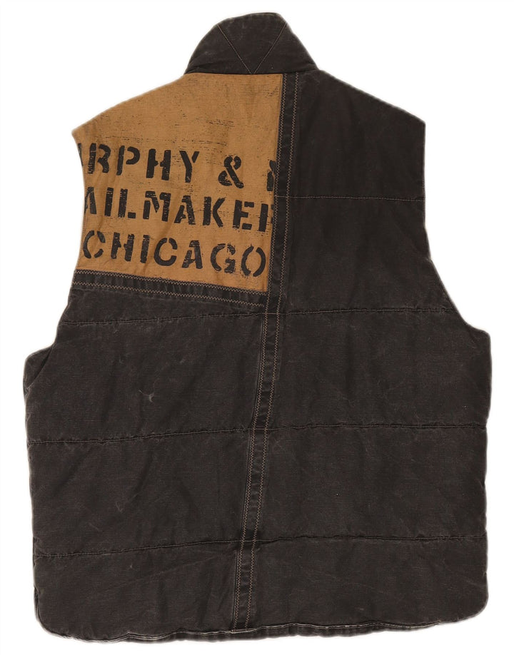 Murphy & Nye Herre Polstret Gilet UK 38 Medium Grey Bomuld