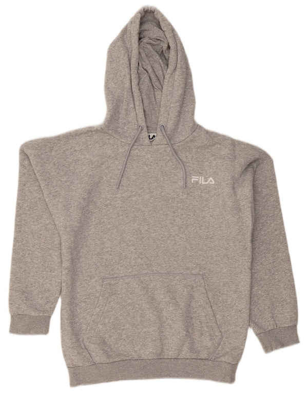 Fila Womens Oversized Hoodie Jumper UK 6 XS Grey Cotton