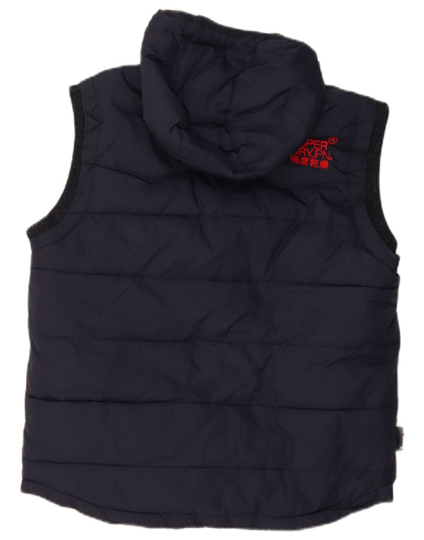Superdry Polstret Gilet med hætte til mænd UK 42 XL Navyblå polyester