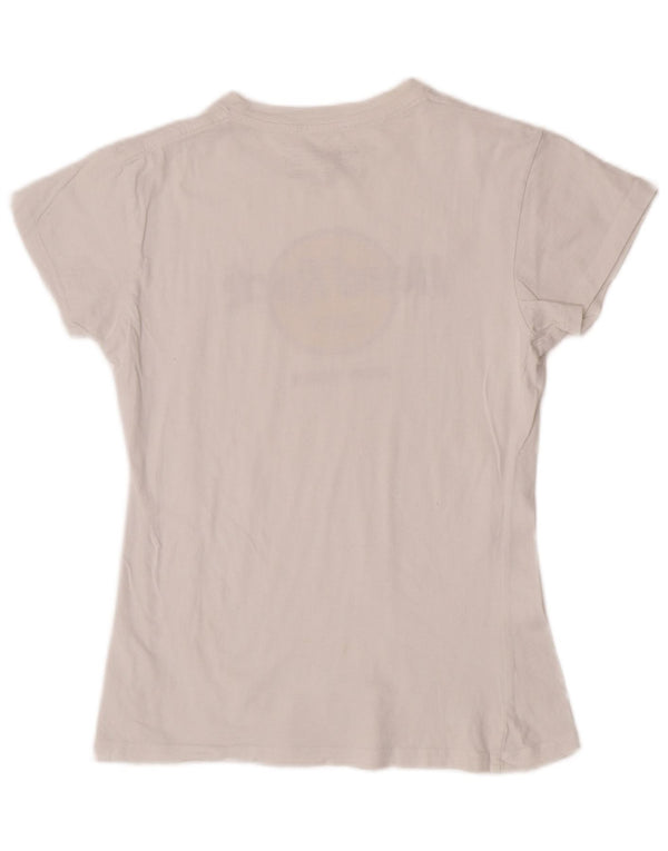 Hard Rock Cafe Kvinder New York Grafisk T-Shirt Top UK 12 Medium White