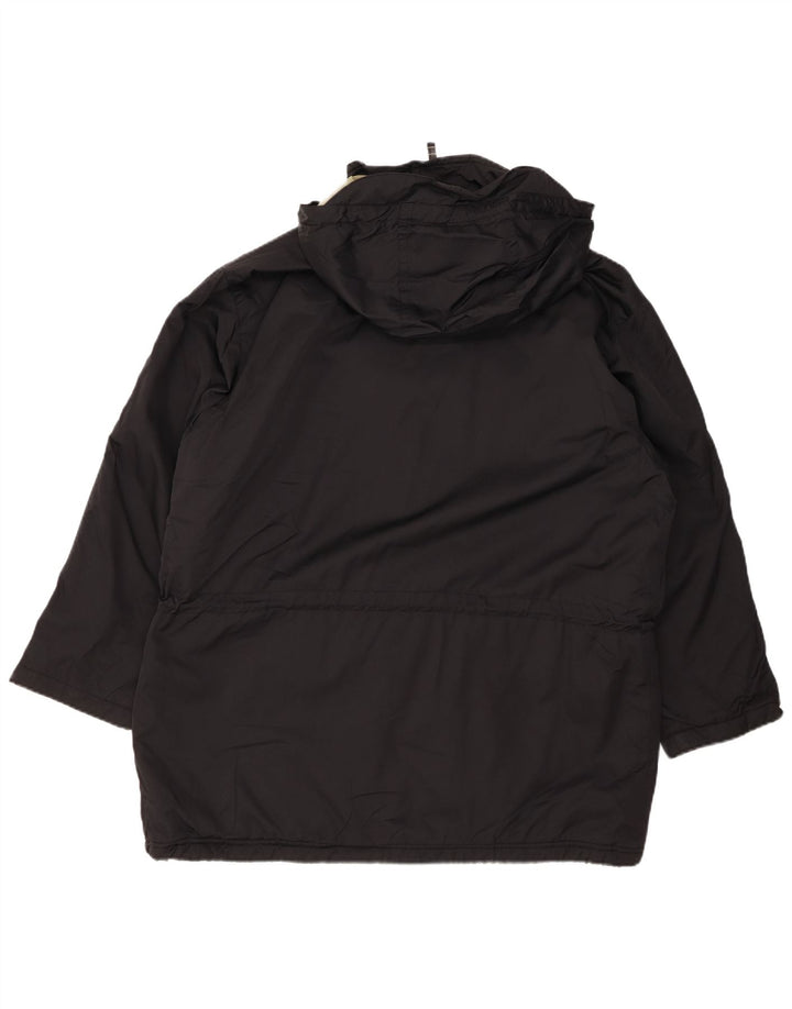 EDDIE BAUER Dame Oversized Hooded Windbreaker Coat UK 16 Large Black