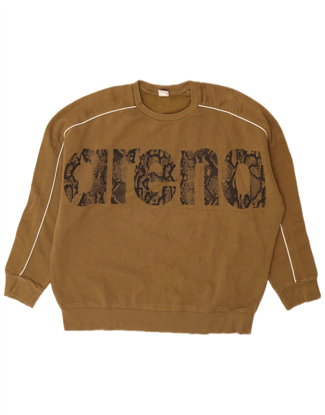 Arena Herre Grafisk Sweatshirt Jumper Stor Khaki Bomuld