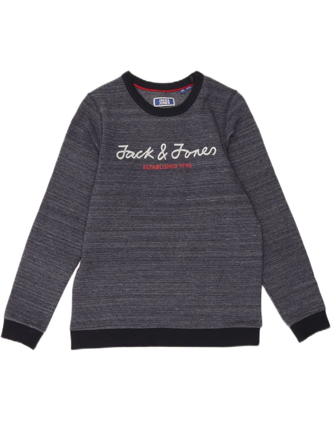 JACK & JONES Boys Sweatshirt Jumper 13-14 Years Navy Blue Pinstripe