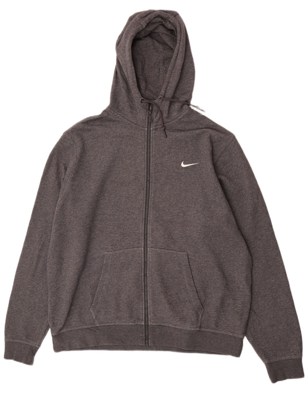 Nike Hættetrøje med lynlås til mænd 2XL Grå bomuld Sports