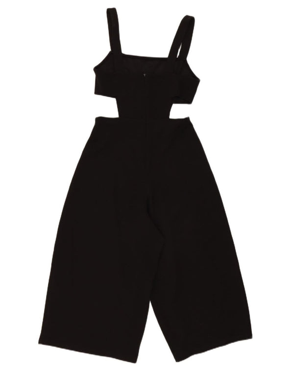 Zara Dame Ærmeløs Jumpsuit UK 12 Medium Black