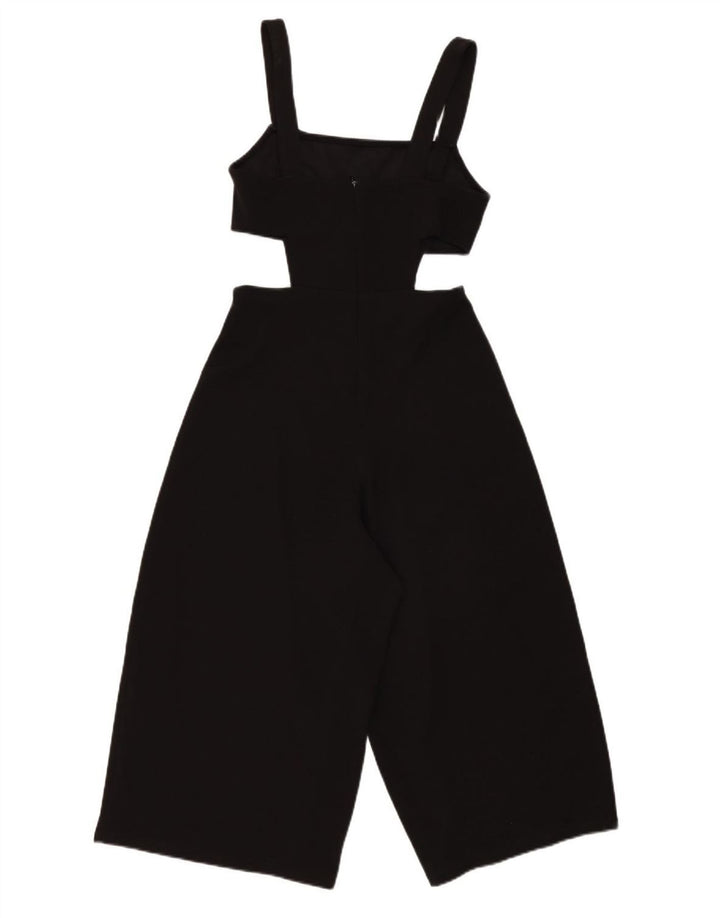 Zara Dame Ærmeløs Jumpsuit UK 12 Medium Black