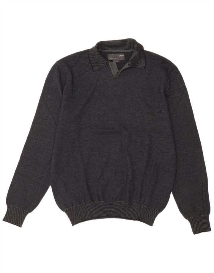 Marlboro Classics Herre Polo Neck Jumper Sweater Stor Grå Uld