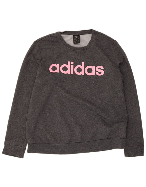 Adidas Graphic Sweatshirt Jumper UK 20/22 XL Grå Bomuld