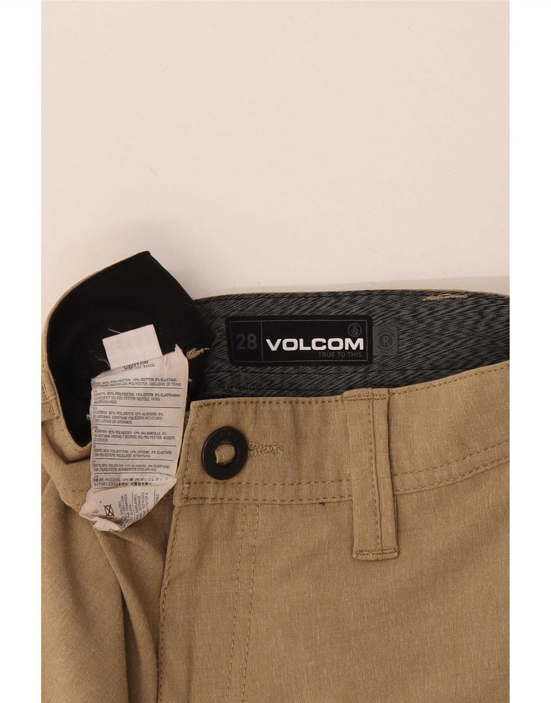Volcom Herre Chino Shorts W28 Medium Beige Polyester