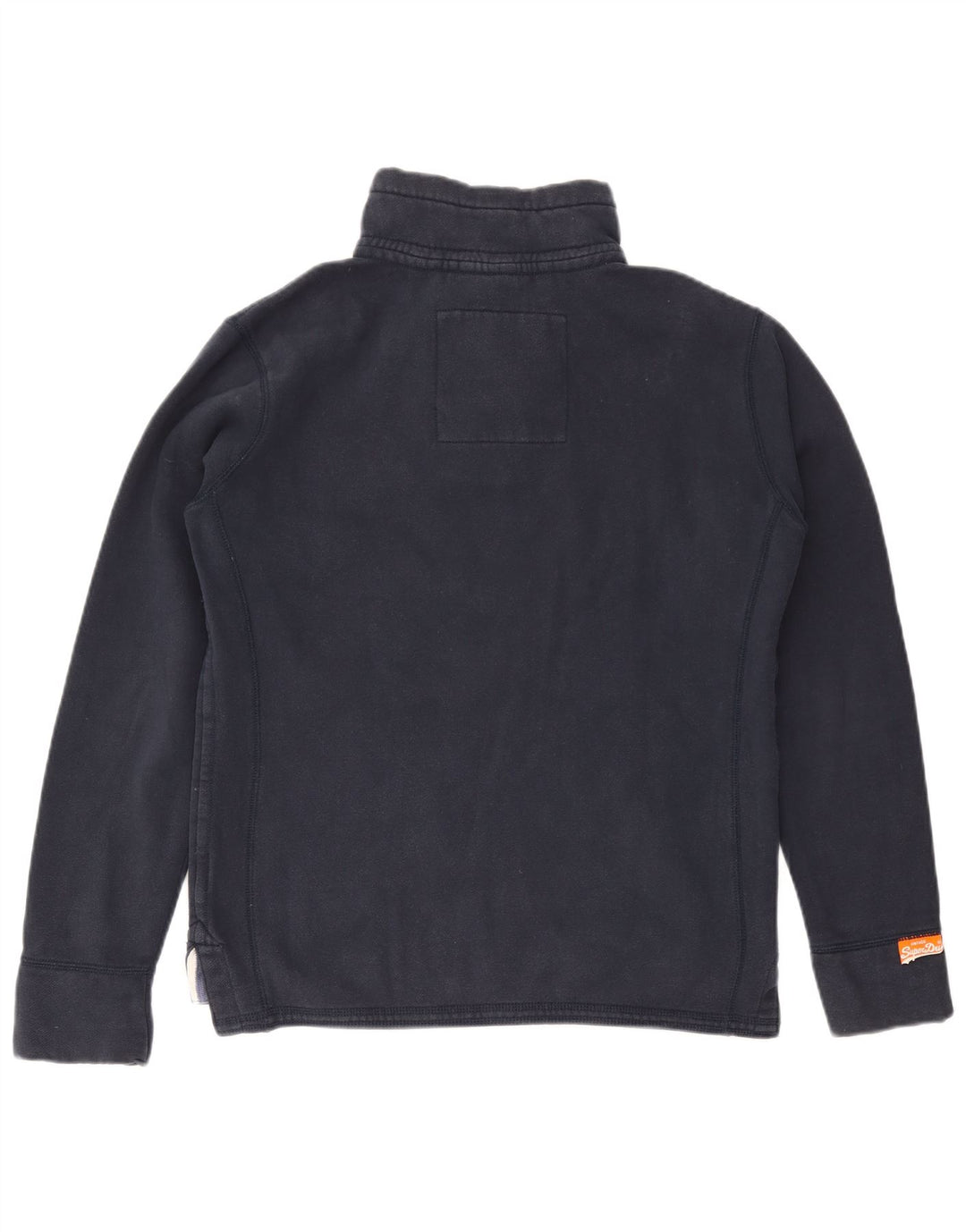 Superdry Herre grafisk knap-hals sweatshirt jumper stor marineblå bomuld