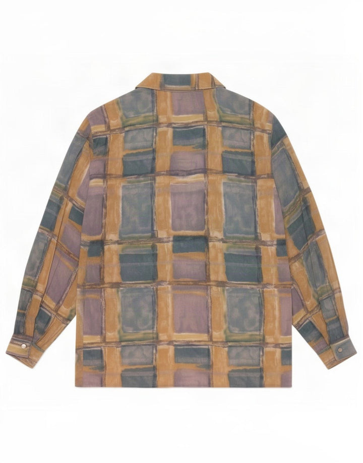 Vintage Dameskjorte UK 14 Medium Flerfarvet Patchwork