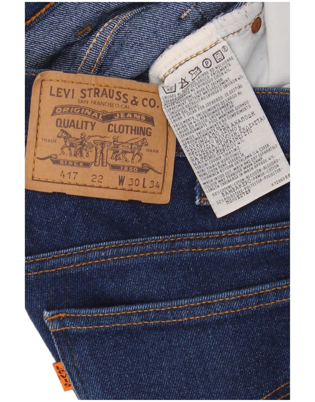 Levi's Dame 417 Bootcut Jeans W30 L30 Marineblå Bomuld