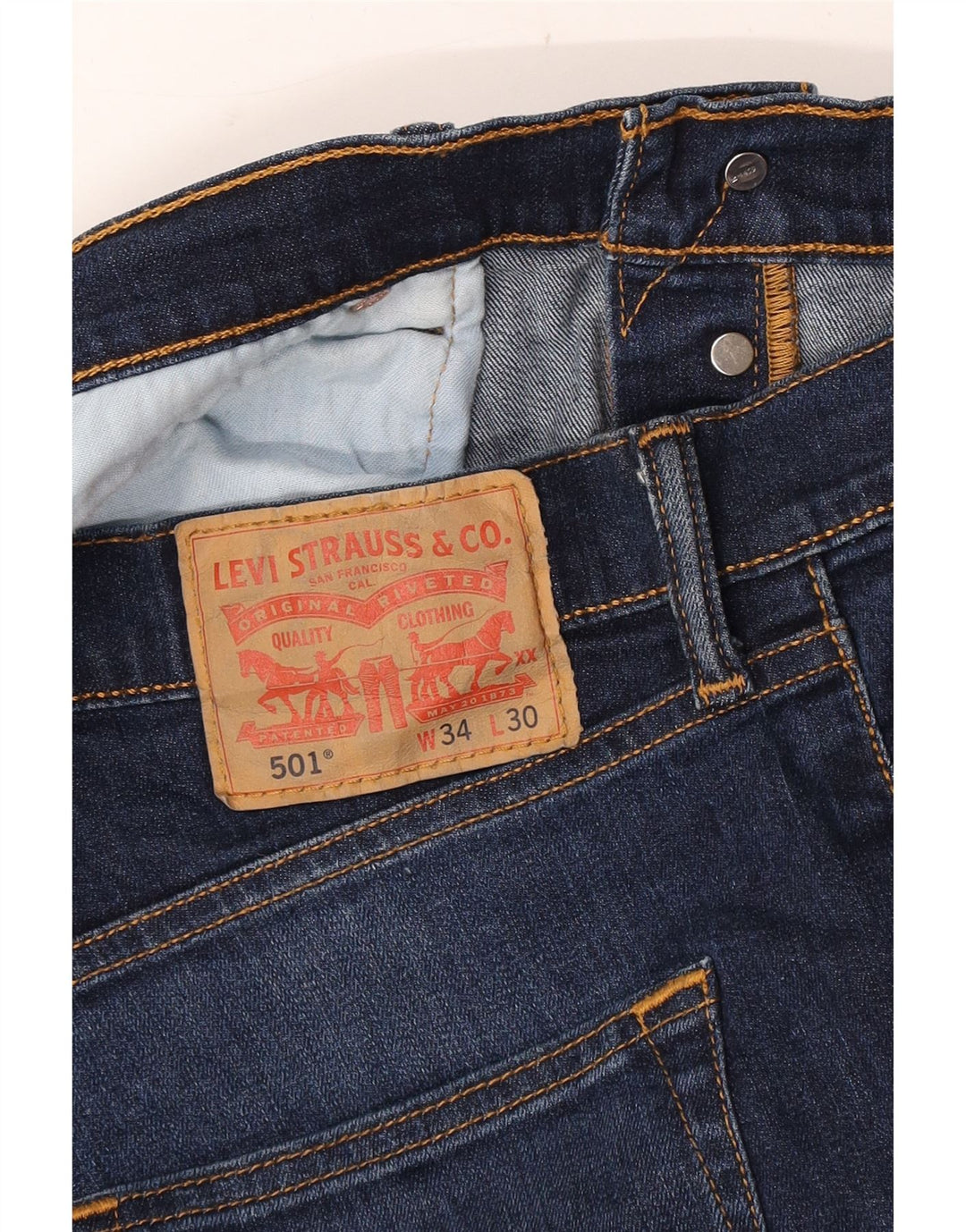 Levi's Herre 501 Straight Jeans W34 L30 Navy Blue