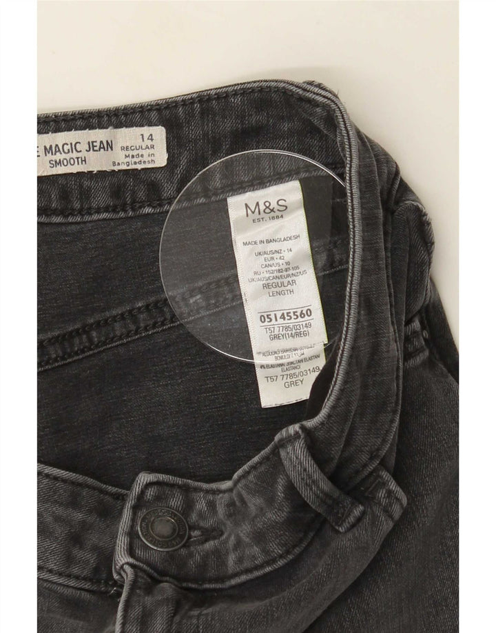 Marks & Spencer Dame The Magic Slim Jeans UK 14 Medium W30 L28 Grå