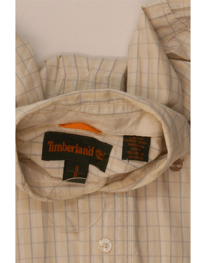 Timberland herreskjorte lille beige ternet bomuld