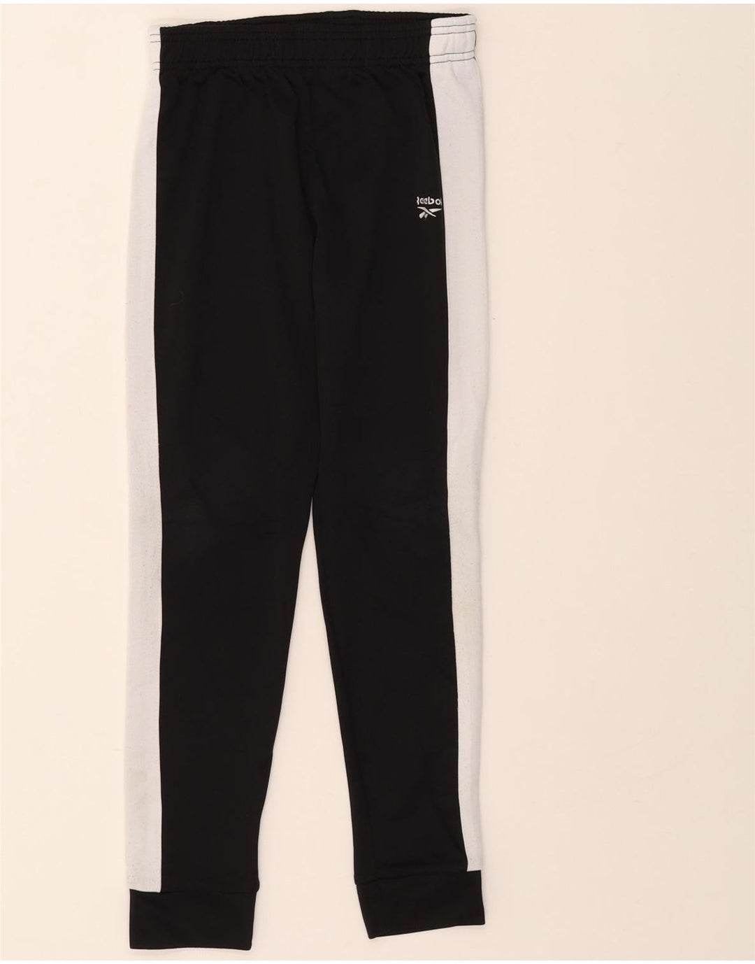REEBOK Boys Tracksuit Trousers Joggers 7-8 Years  Black Colourblock Vintage Reebok and Second-Hand Reebok from Messina Hembry 
